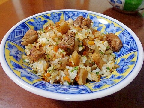 蓮根牛肉煮物で♪リメイク炒飯